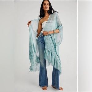 Free People Whisper Washed Ruffle Kimono
